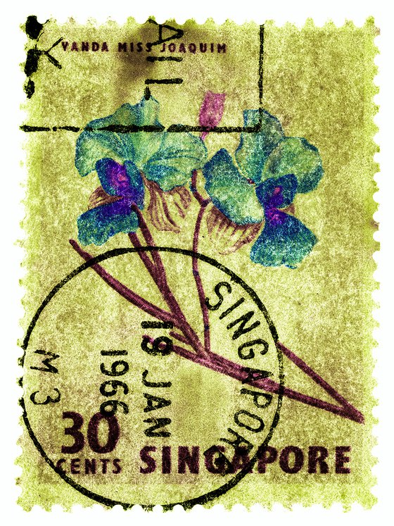 Singapore Stamp Collection '30 Cents Singapore Orchid Yellow'