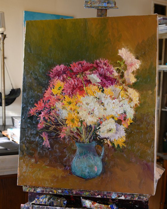 Chrysanthemums in a Vase