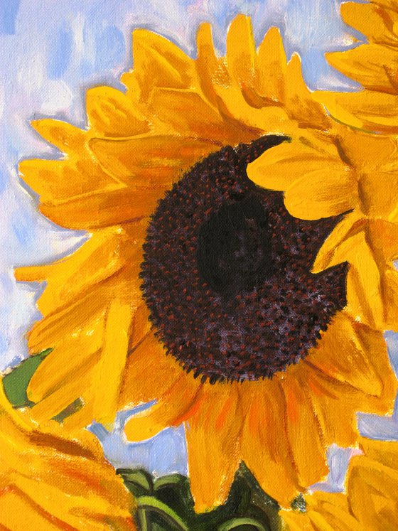 Large Five Sunflowers