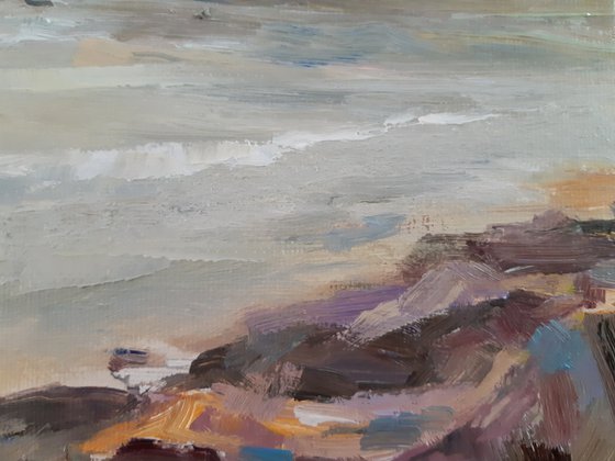 Seascape, original, oil on canvas impressionistic landscape