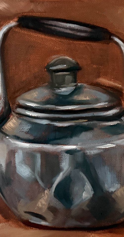 Antique Silver Kettle by Nimasha Perera