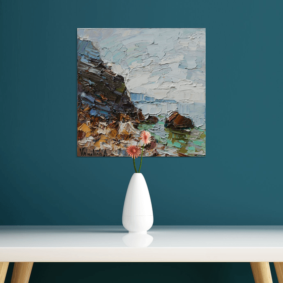 Rocky seascape #2 - Original oil painting