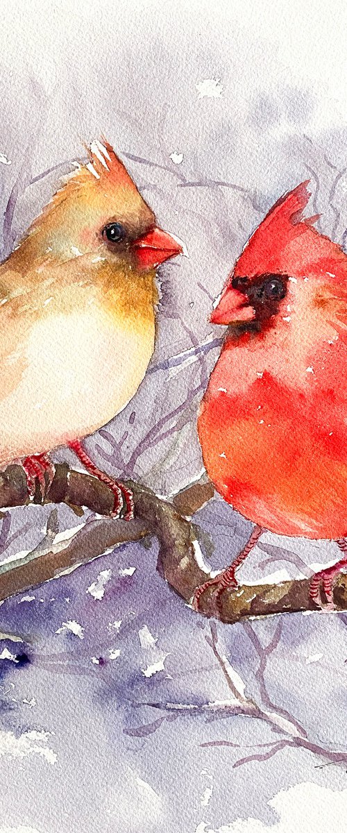 Winter Cardinals by Arti Chauhan