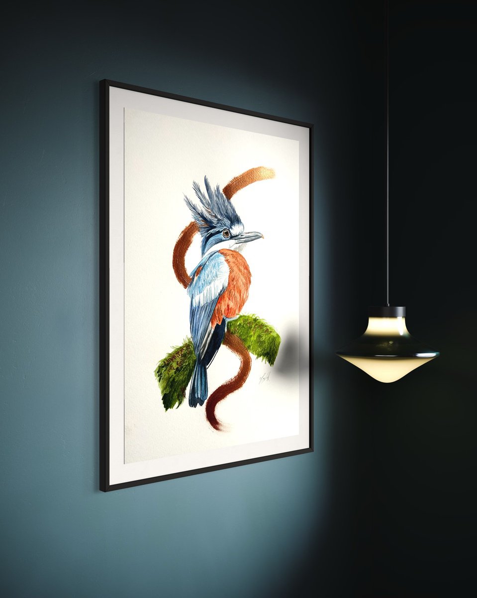 Impressionistic Animal Watercolour By Amelia Taylor, 8 X 12, Kingfisher, Original Artwork