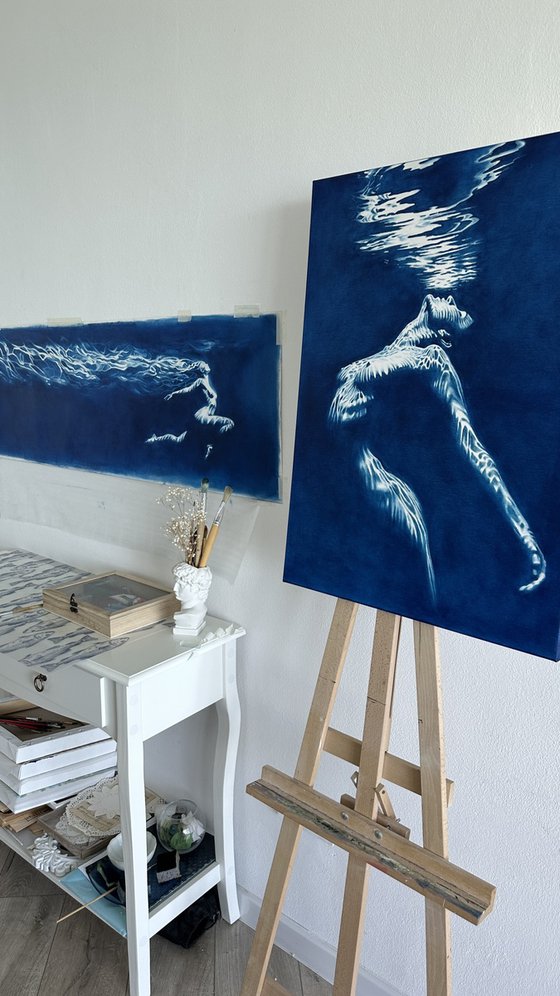 Toward Myself - Long Horizontal Blue Ocean