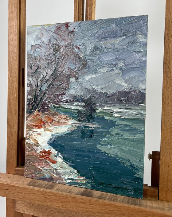 River Against the Backdrop of Snowy Trees