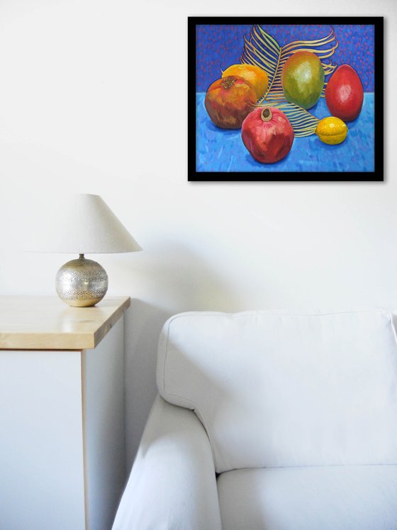 Fruit and Palm Leaf