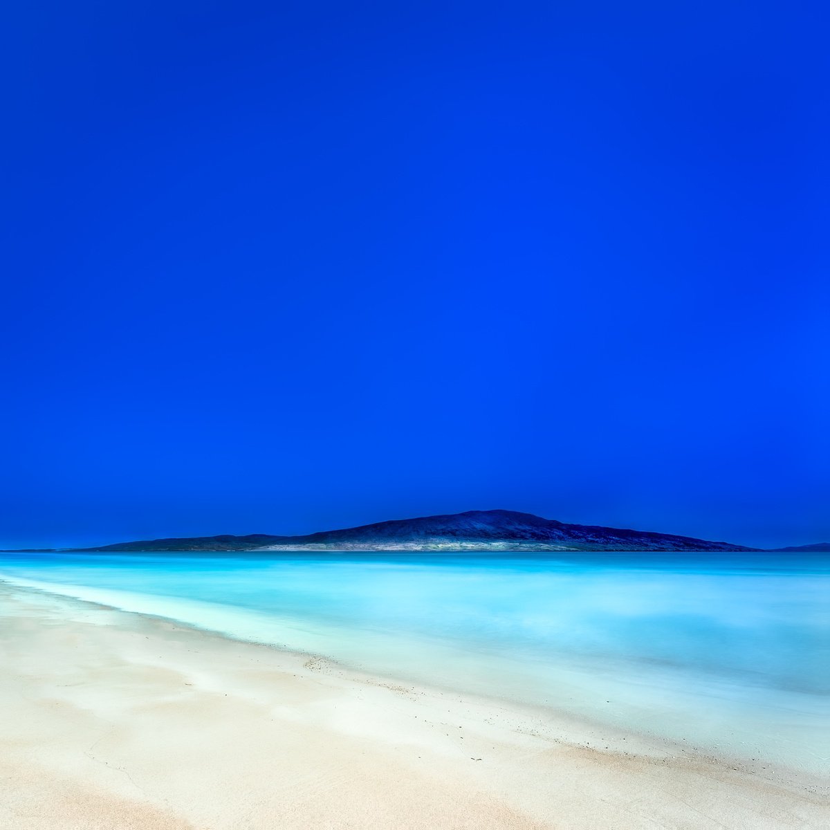 Impressionistic Landscape Photograph By Lynne Douglas, 36 X 36", Midnight Sands, Luskentyre, Original Artwork