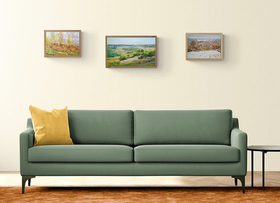 Hills. Summer morning view