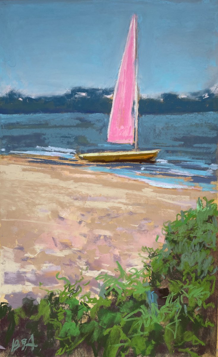 Pink saile in blue by Anna Bogushevskaya