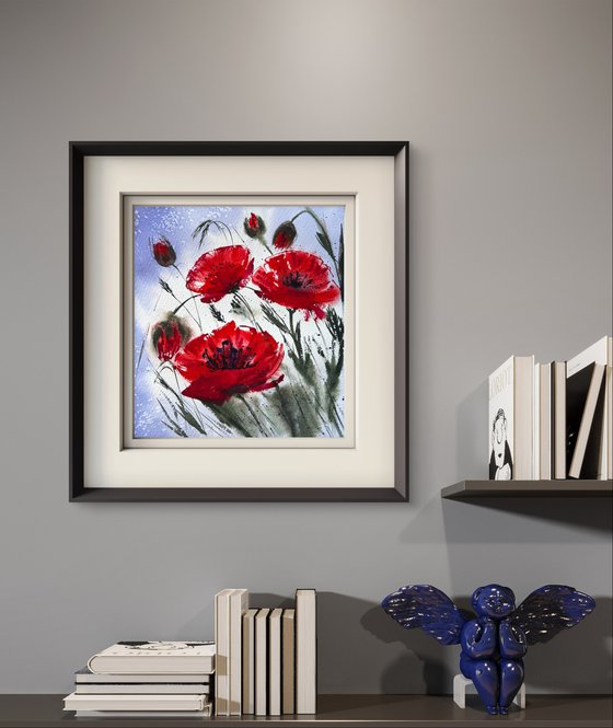 Red Wild Poppies