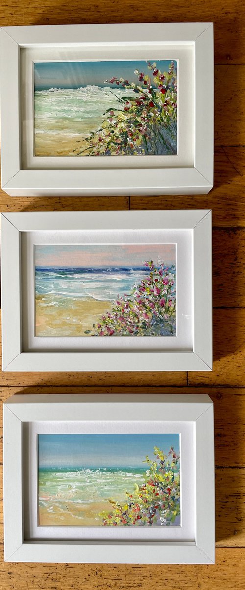 Sea and dunes 1, 2 and 3 by Emma Sian Pritchard