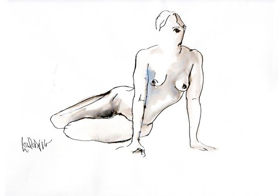 Nude - leaning pose
