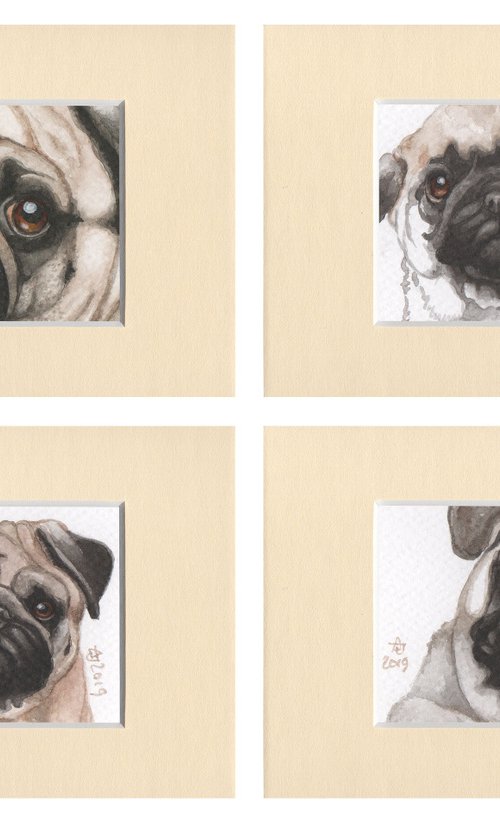 Doggie pug - miniatures by Jolanta Czarnecka