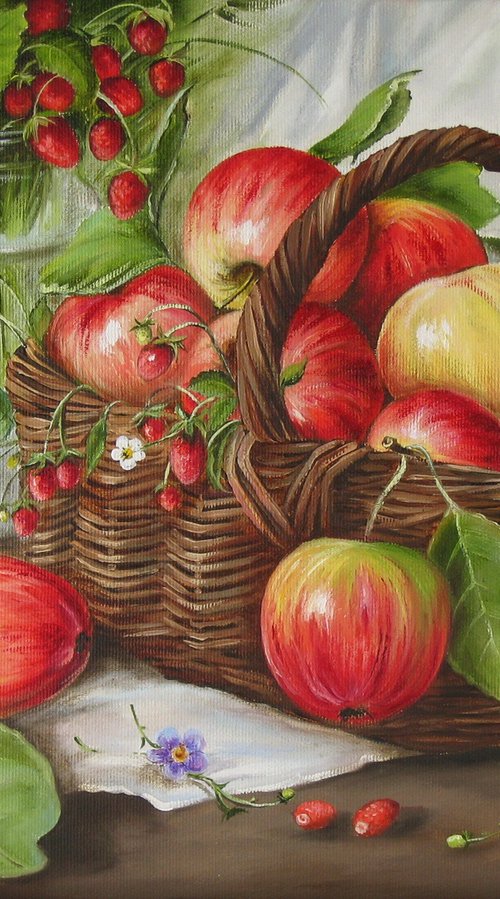 Apples and Wild Strawberries Still Life by Natalia Shaykina