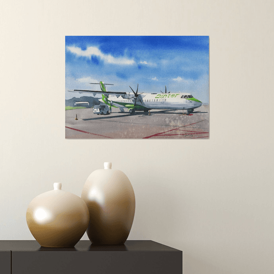 Airplane ATR-72 Binter canarias