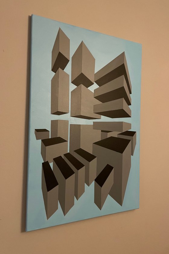 Original Geometric Canvas Painting