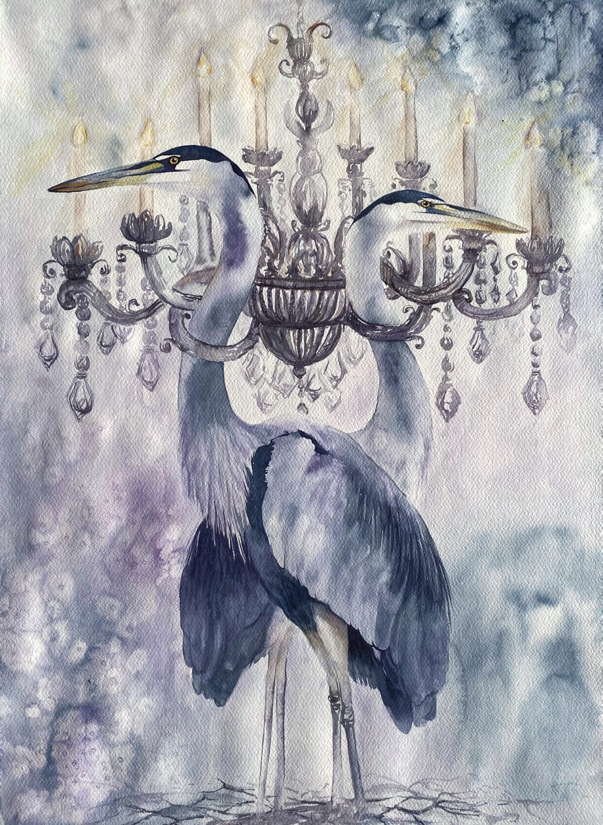 Surrealistic Animal Watercolour By Tetiana Savchenko, 20 X 28", Prisoners Of Luxury, Original Artwork