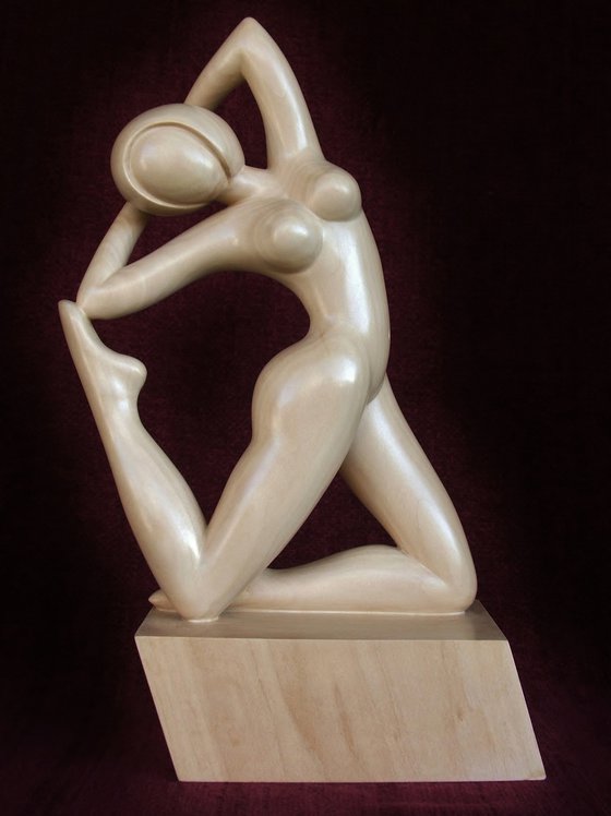 Nude Woman Wood Sculpture GYMNAST