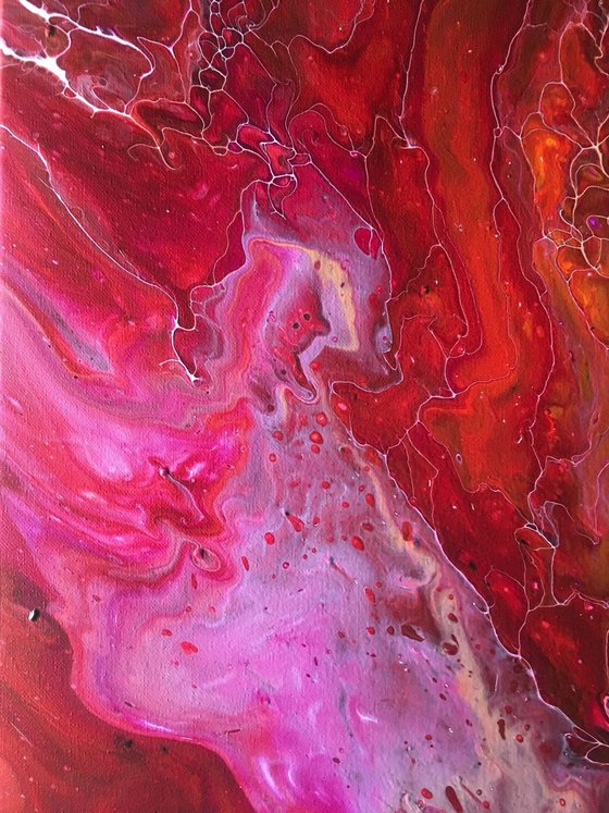 "Electric Charge" - FREE USA SHIPPING - Original Abstract PMS Fluid Acrylic Painting - 16 x 20 inches