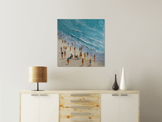 Summertime beach 28x28 in