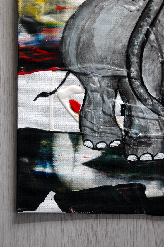 Abstract Elephant in motion 3