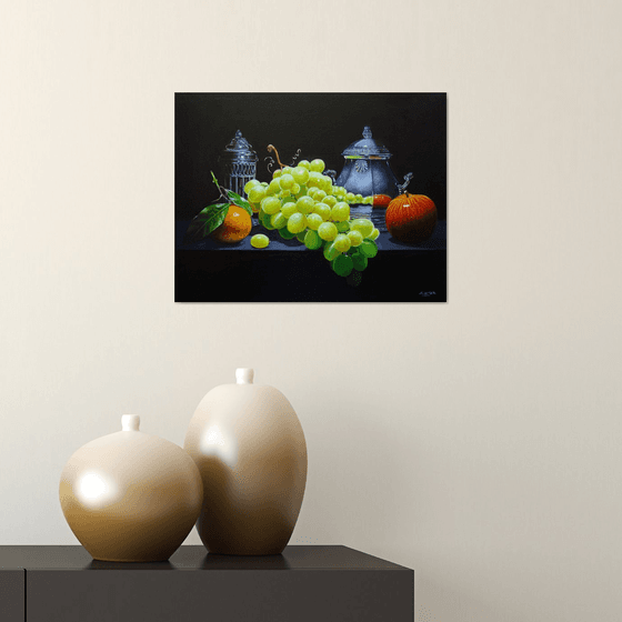 Grapes and silverware