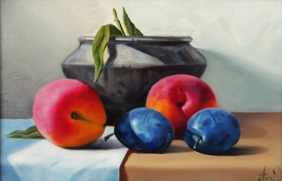 Still life (20x30cm, oil painting, ready to hang)