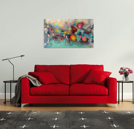 "Floral Musical Accompaniment", LARGE Painting