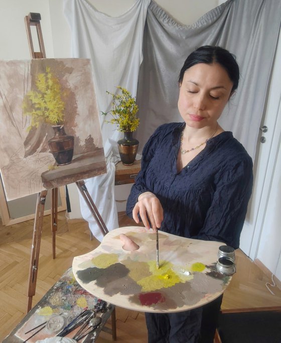 Yellow Flowers in a Vase