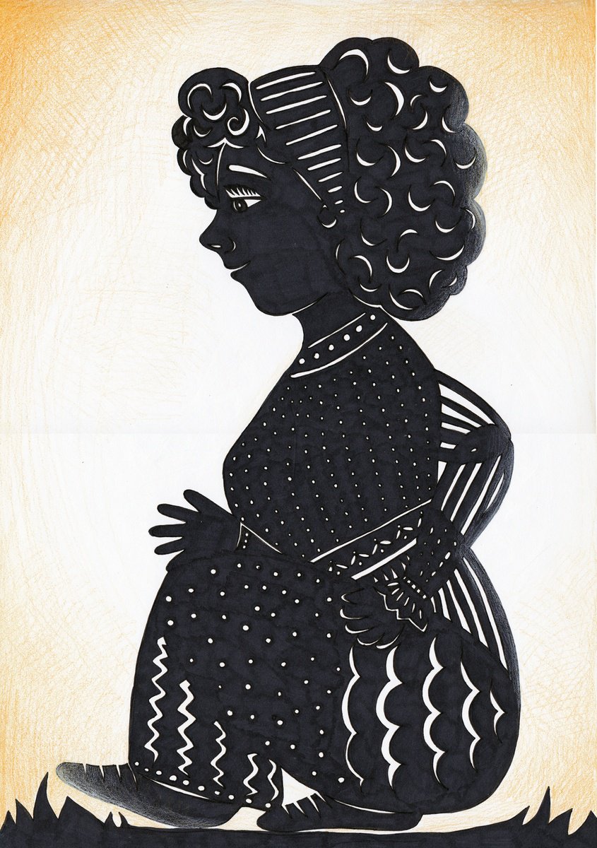 Illustrative Portrait Ink Drawing By Andromachi Giannopoulou, 11 X 17, Shadow Play, Original Artwork