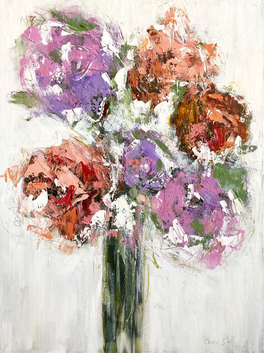 Lilac and Blush Roses 30x40 by Emma Bell