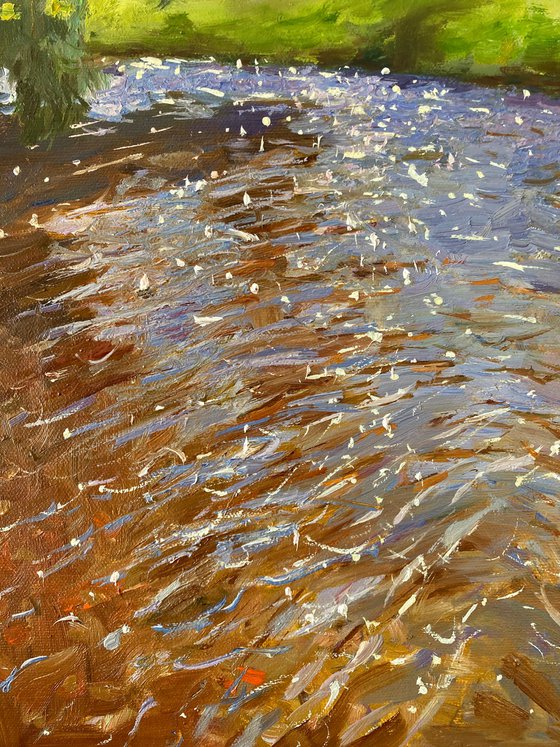 Summer River Oil Painting