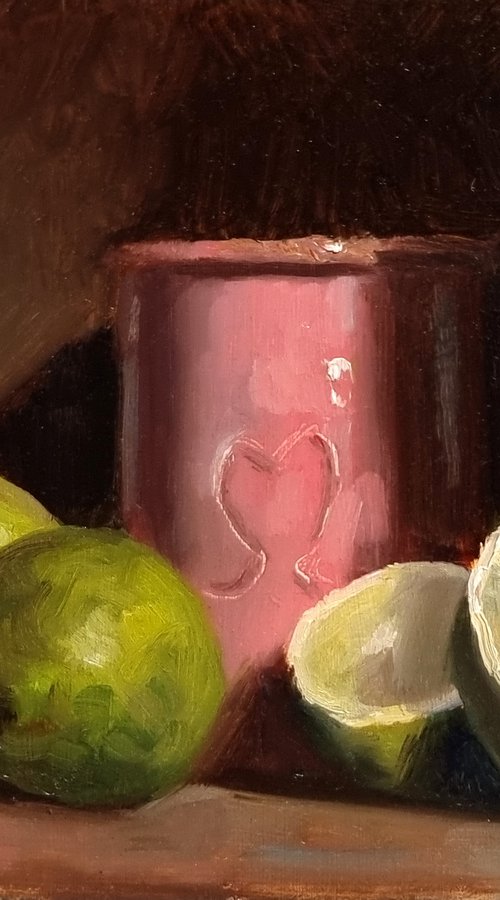 Citrons Verts et Pot Rose by Pascal Giroud