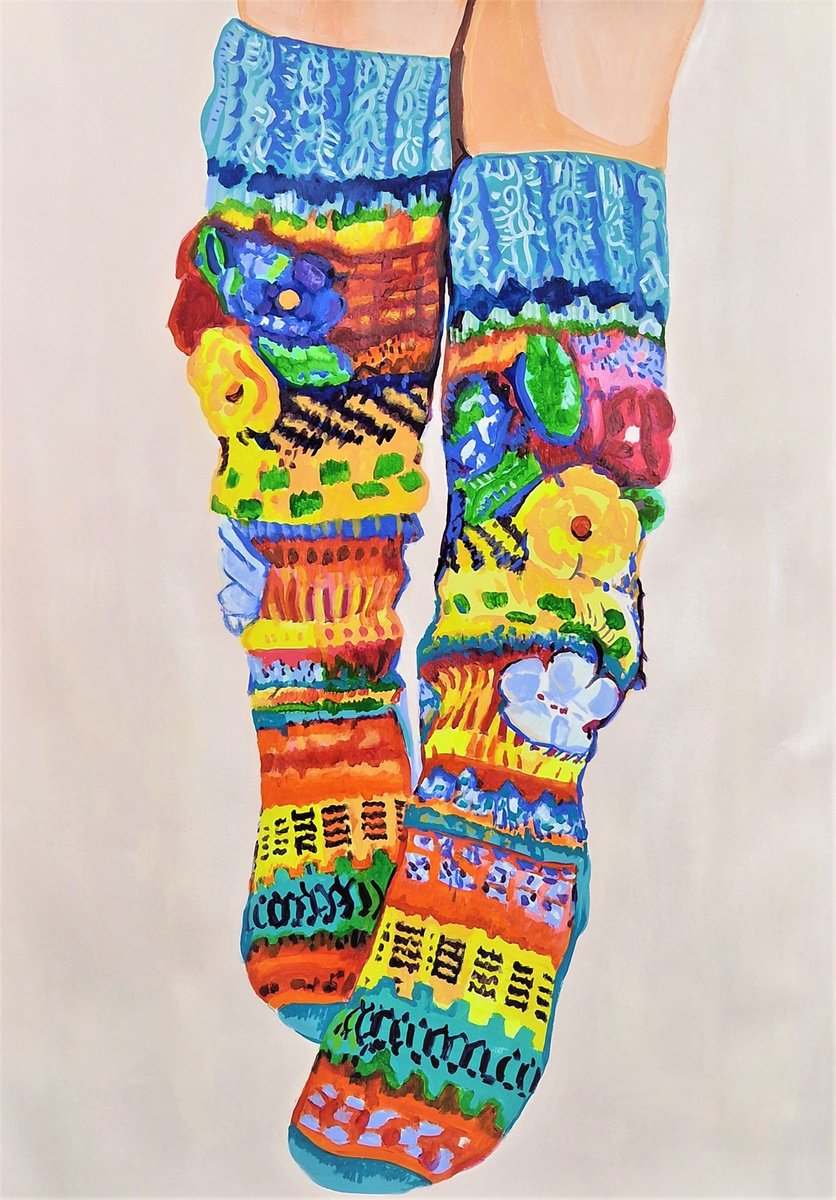 Naive Portrait Acrylic Painting By Alexandra Djokic, 28 X 39, Softly, Original Artwork