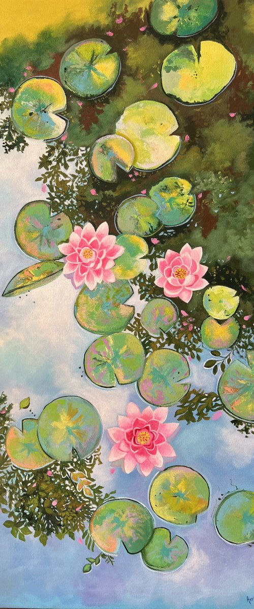 Dance of Light! Water Lily Art by Amita Dand