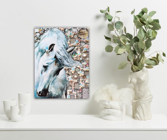 Moonlit White Horse. Tenderness