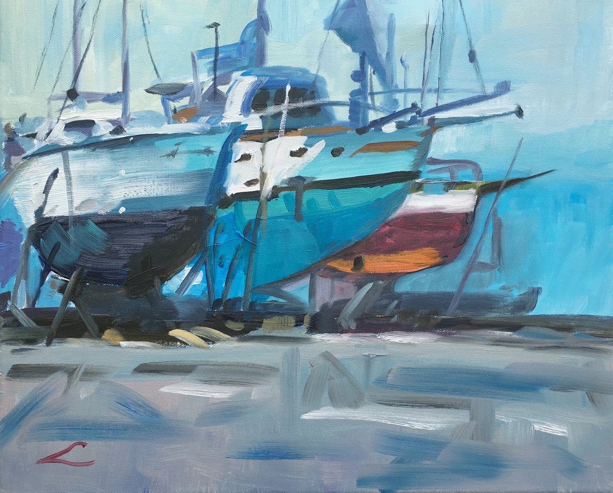 Boats sketch by Elena Sokolova