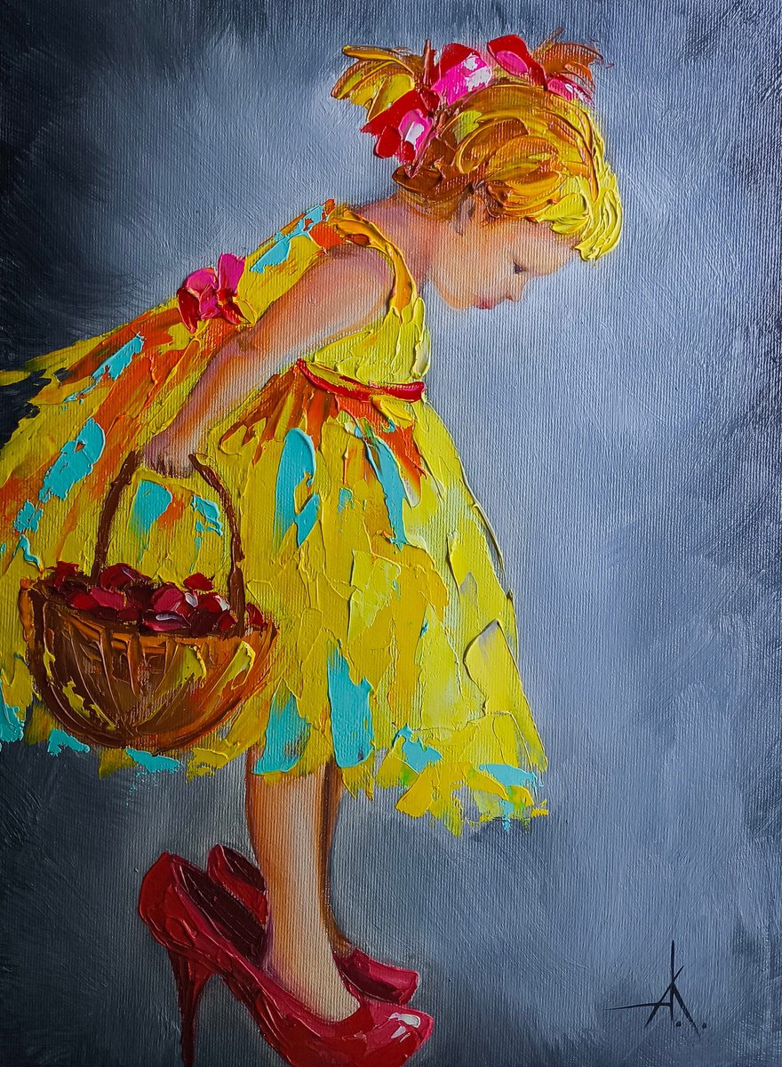 Impressionistic Portrait Oil Painting By Anastasia Kozorez, 12 X 16, While Mom Doesn