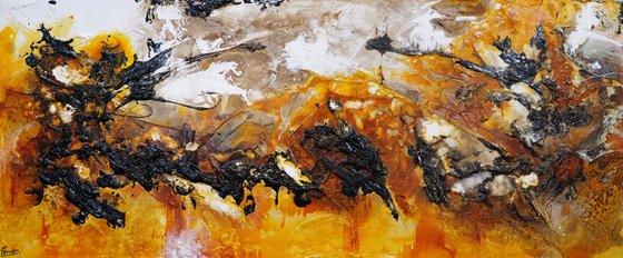 Illicit Sienna 240cm x 100cm Textured Abstract Art