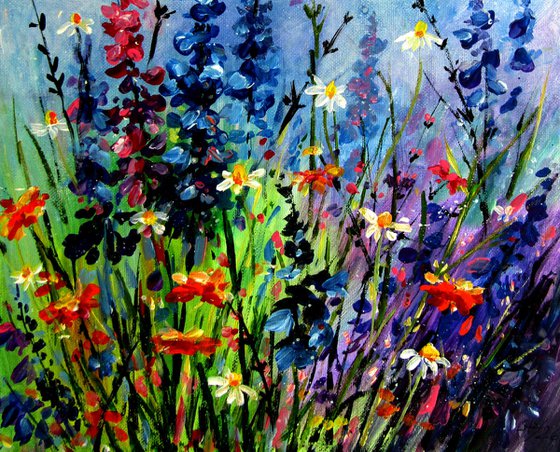 Wildflowers field in the morning
