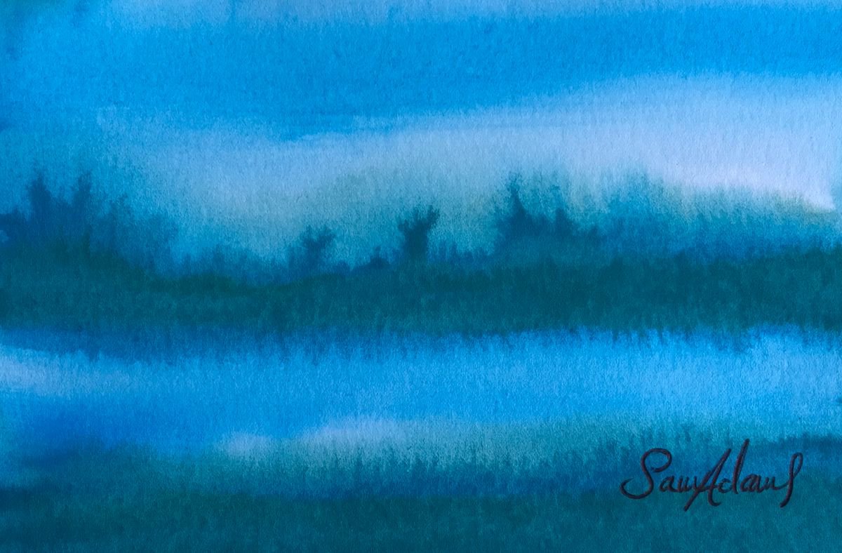 Blue mist by Samantha Adams professional watercolorist