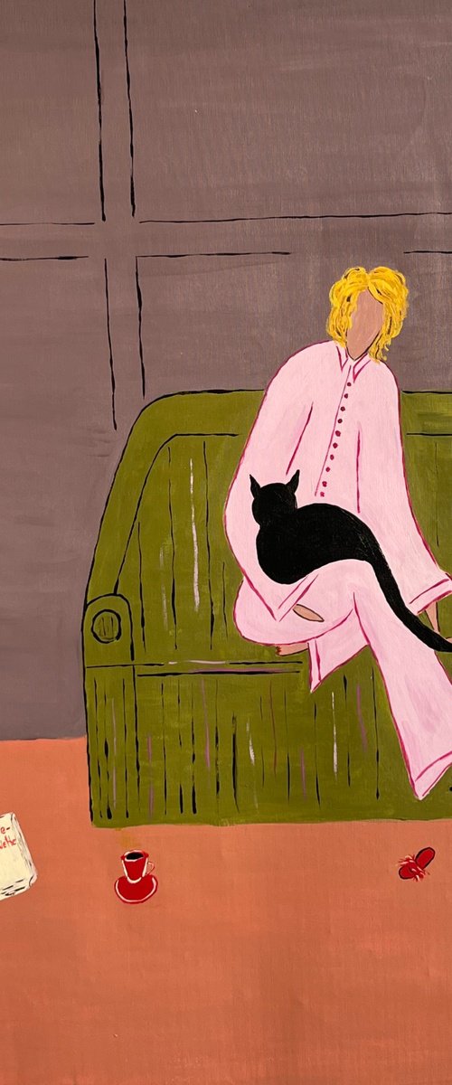 Woman... Cat... Cozy Home... by Halyna Kirichenko