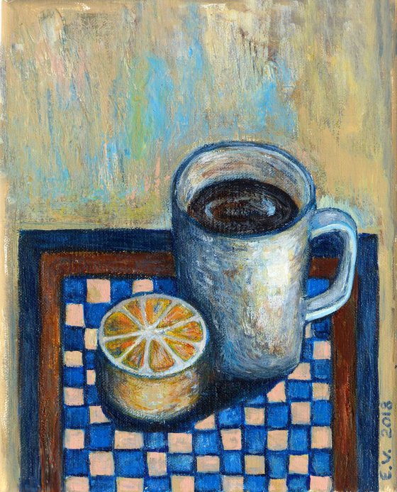 Still life with a cup of coffee