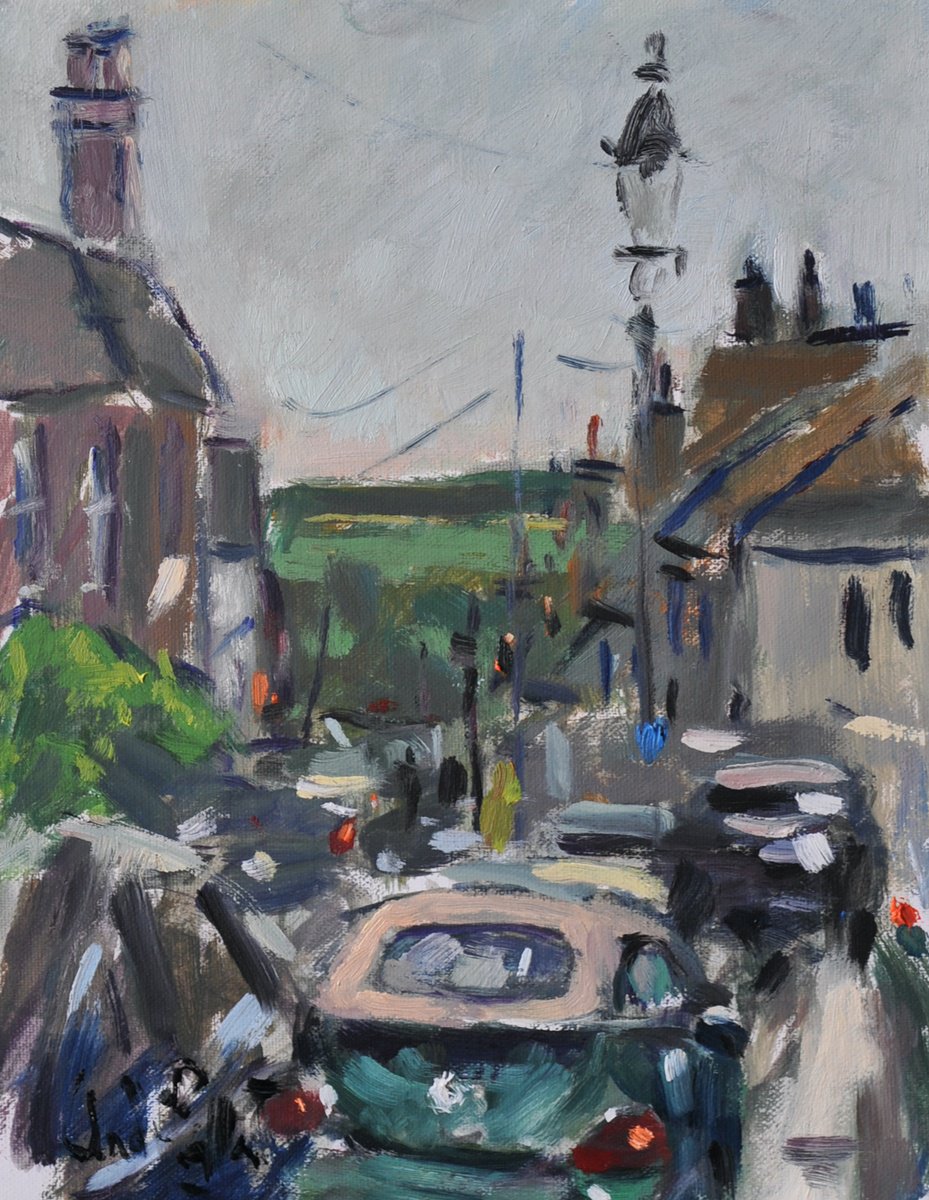 Impressionistic Cityscapes Oil Painting By Andre Pallat, 11 X 14, King Street Arundel, Original Artwork