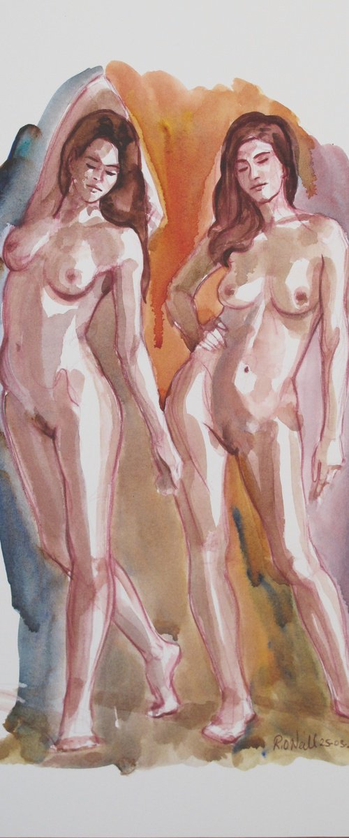 Standing female nude 2 poses by Rory O’Neill