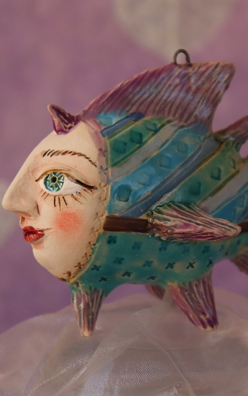 Blue Sky Fish 2021. Tiny  sculpture by Elya Yalonetski