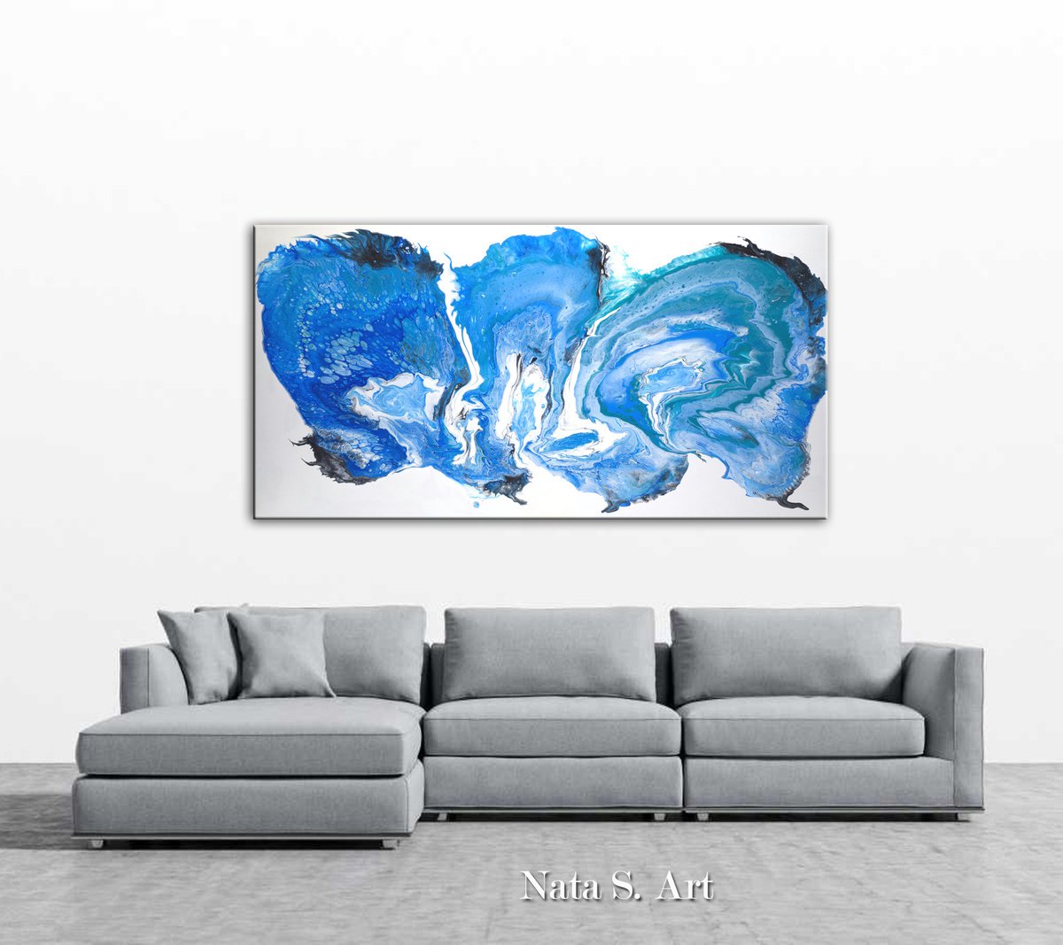 Blue Emotions - Extra Large Abstract Painting by Nataliya Stupak