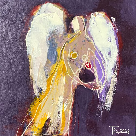 Angel with a flower.