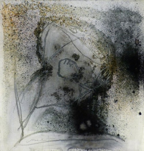 Spectral Portrait, ink on paper 30x29 cm by Frederic Belaubre